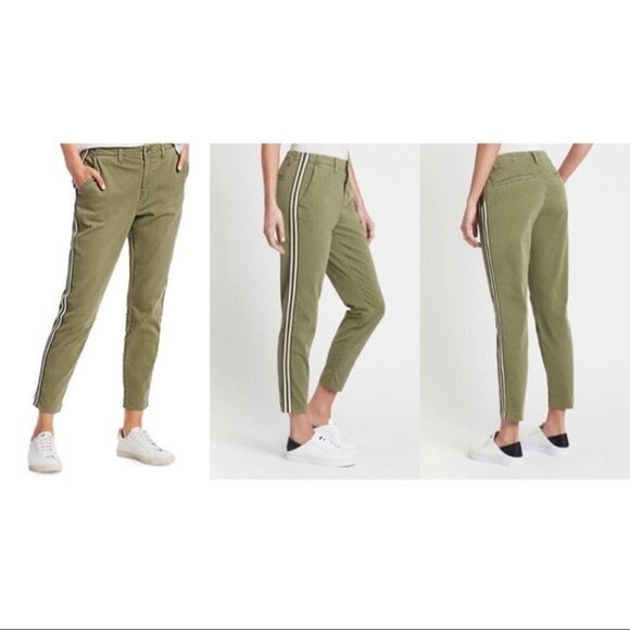 L' AGENCE Jem Skinny High Rise Trouser Racer Stripe Brigade Color Size 24 - Picture 1 of 16